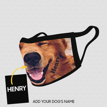 Personalized Dog Gift Idea - Dark Brown Golden Smiling Face For Dog Lovers - Cloth Mask